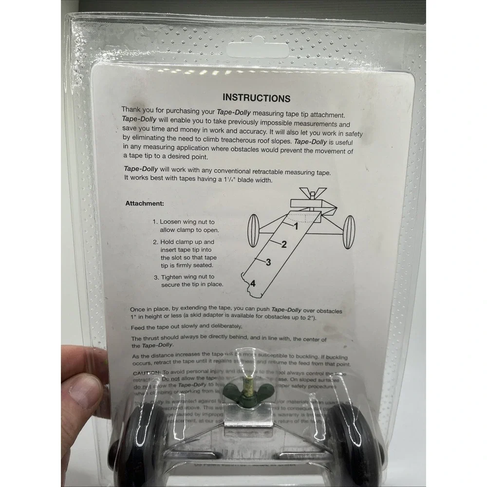 Tape Dolly Wheeled Measuring Tape Tip Attachment Makes Measuring Easier New!